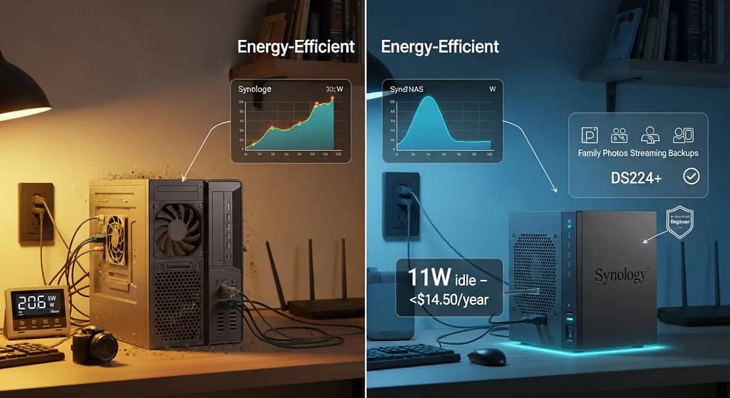 Synology DS224 plus energy-efficient NAS for beginners using only 11 watts idle