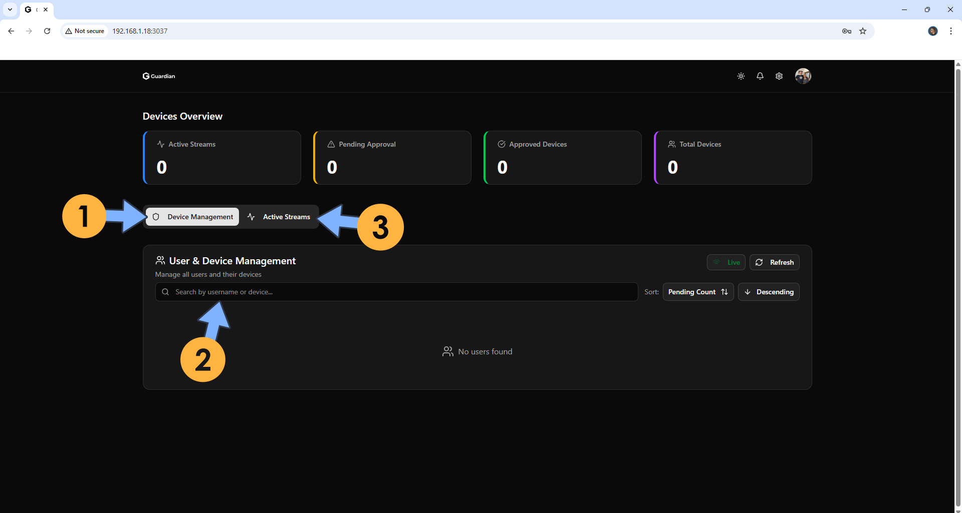 Guardian Synology NAS Set up 12 - Device Management