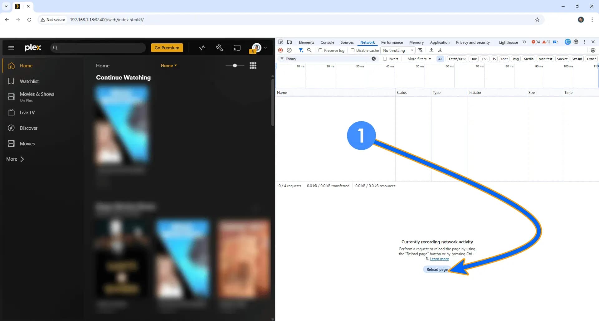 Guardian Synology NAS Set up 3 - Reload page